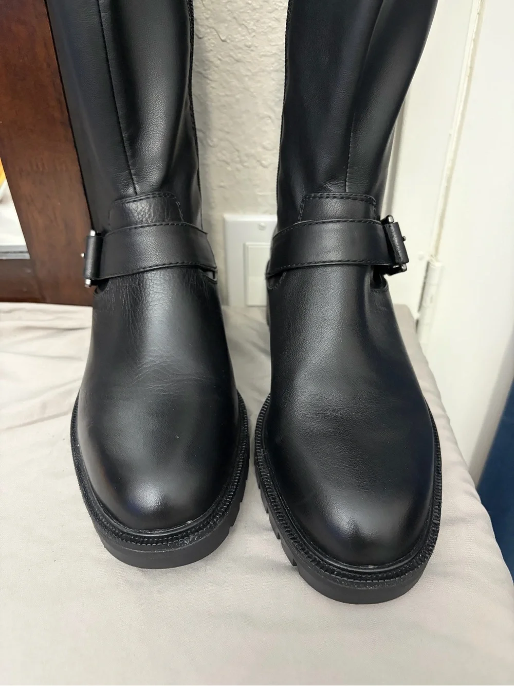Vince Camuto Black Thigh High Boots Wide Calf NWOT size 9
